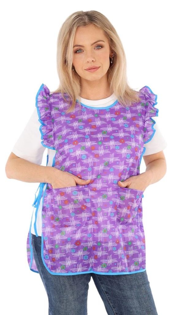 Chasuble Schürze mit Rüsche geblümt 2 Taschen seitlich Produktbild 