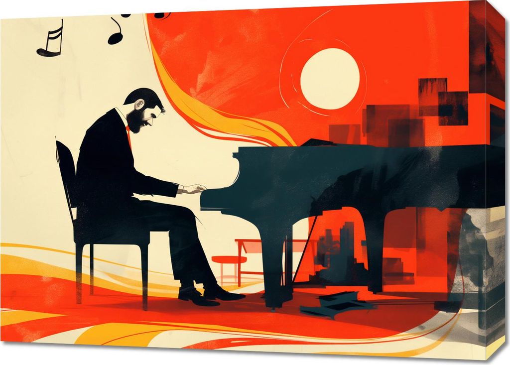 Bild 70x50cm Pianist