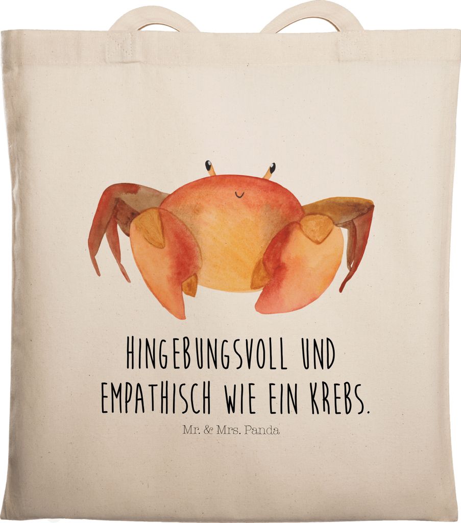 Mr. & Mrs. Panda Uni Tasche Sternzeichen Krebs - Transparent - Geschenk, Geburtstag Juli, totebag, Tote Bag, dokumententasche, Krebse, Meerestier, ...