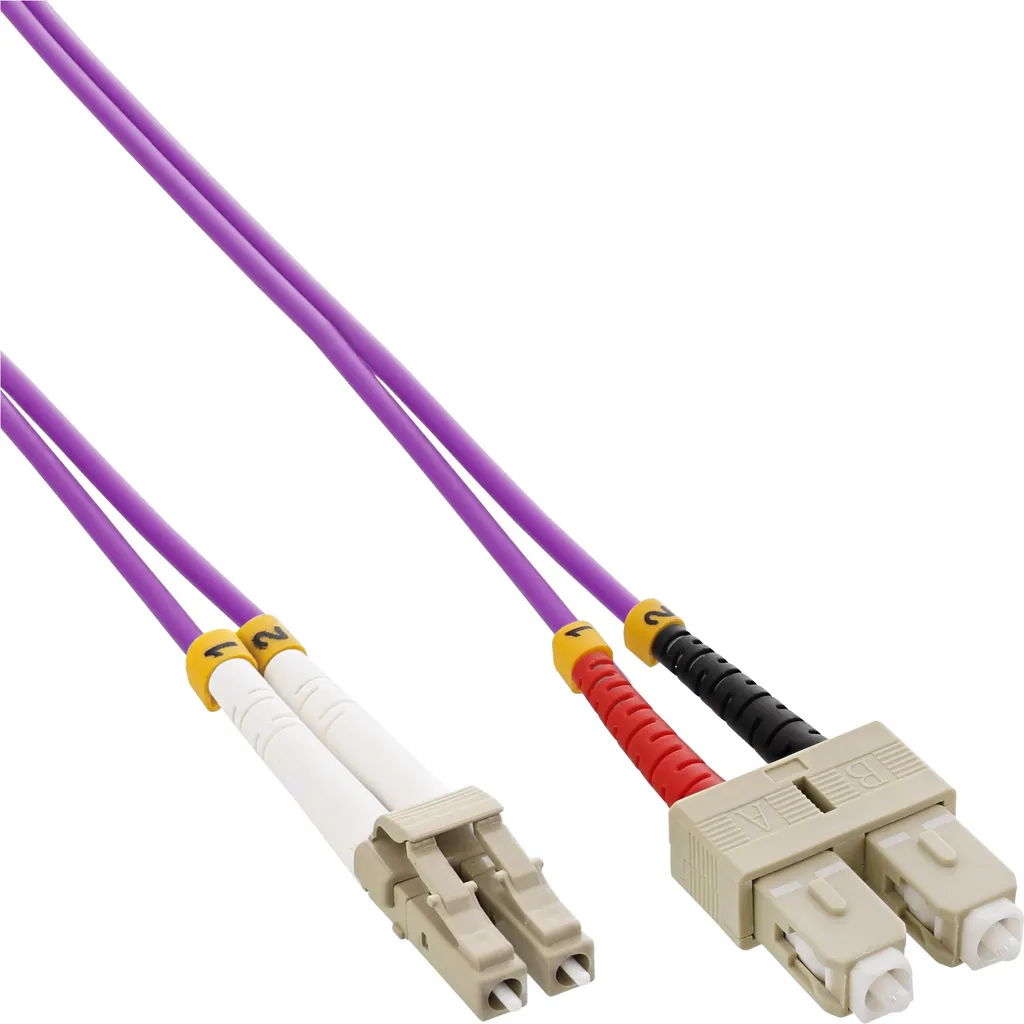 INLINE - Cavo adattatore - Da LC multimodale (M) a SC multimodale (M) - 20 m - Fibra ottica - Duplex - 50/125 micron - OM4 -