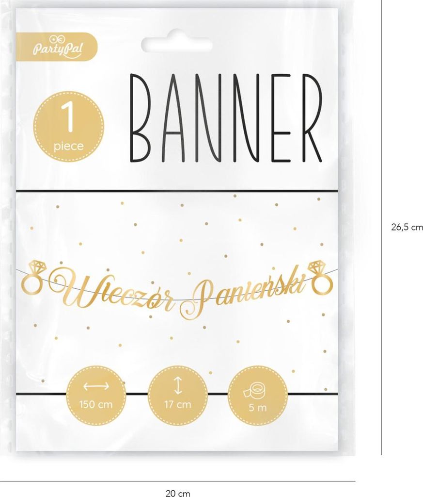 Bannergirlande Junggesellinnenabschied Gold 150cm