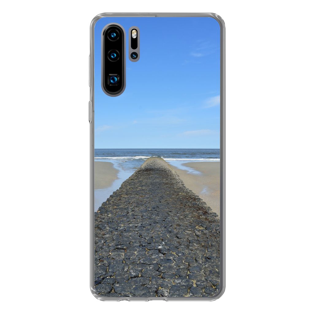 MuchoWow Handyhülle Schutzhülle Hülle für Huawei P30 Pro Nordsee - Strand - Wasser Silikon Softcase Handy Hülle - Schutzdeckel