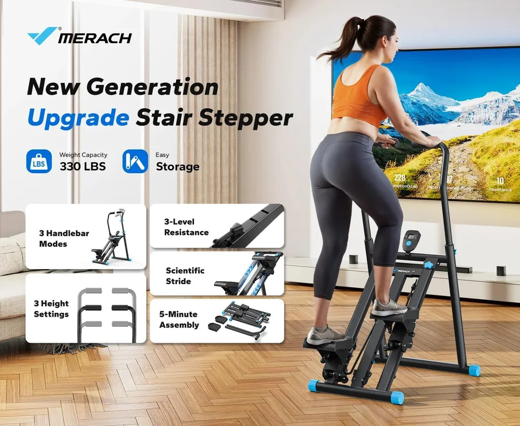 Stepper vertical 2448B1 noir en acier allié pour entraînement cardio - 8