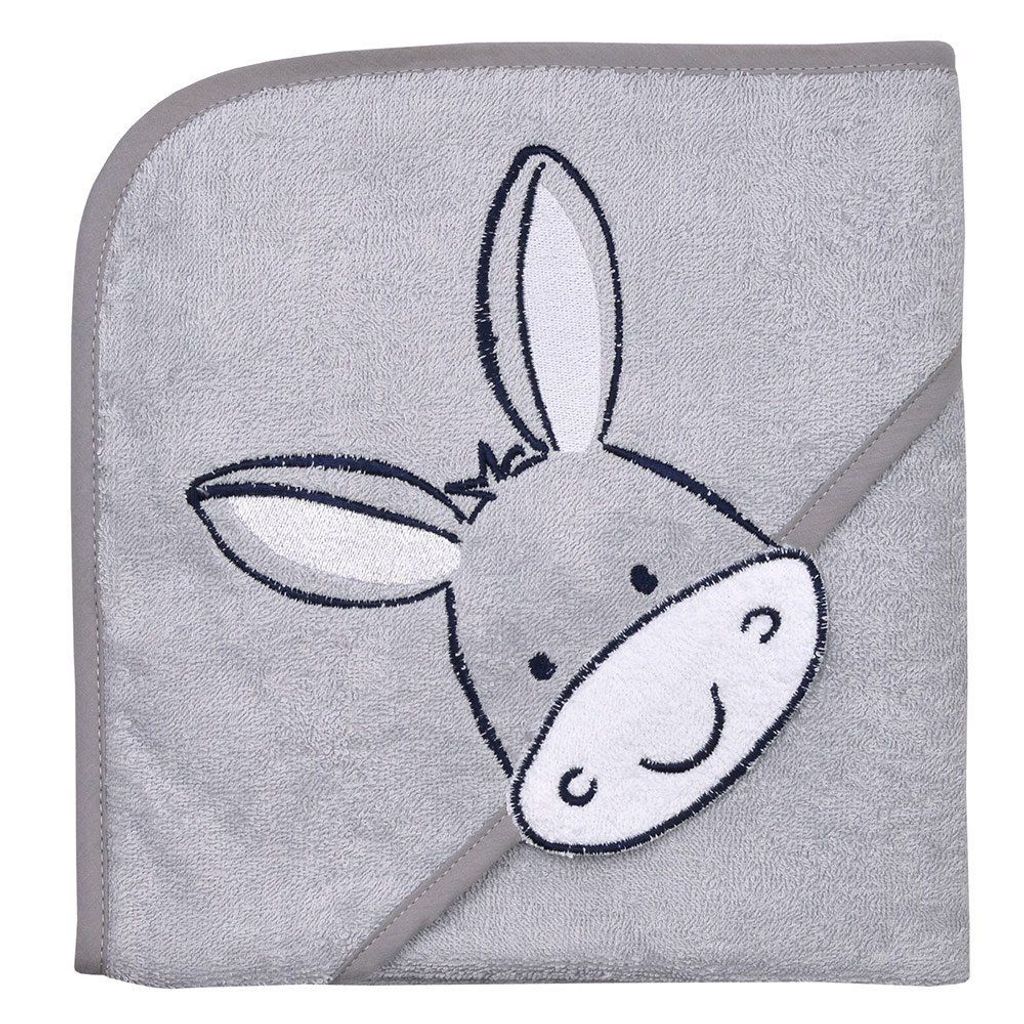 Wörner Südfrottier Wörner Südfrottier "Esel natur" + "Esel hellgrau" Lätzchen, Badetücher, Spiel-Waschhandschuh, Badeponcho, Hellgrau / Kapuz...