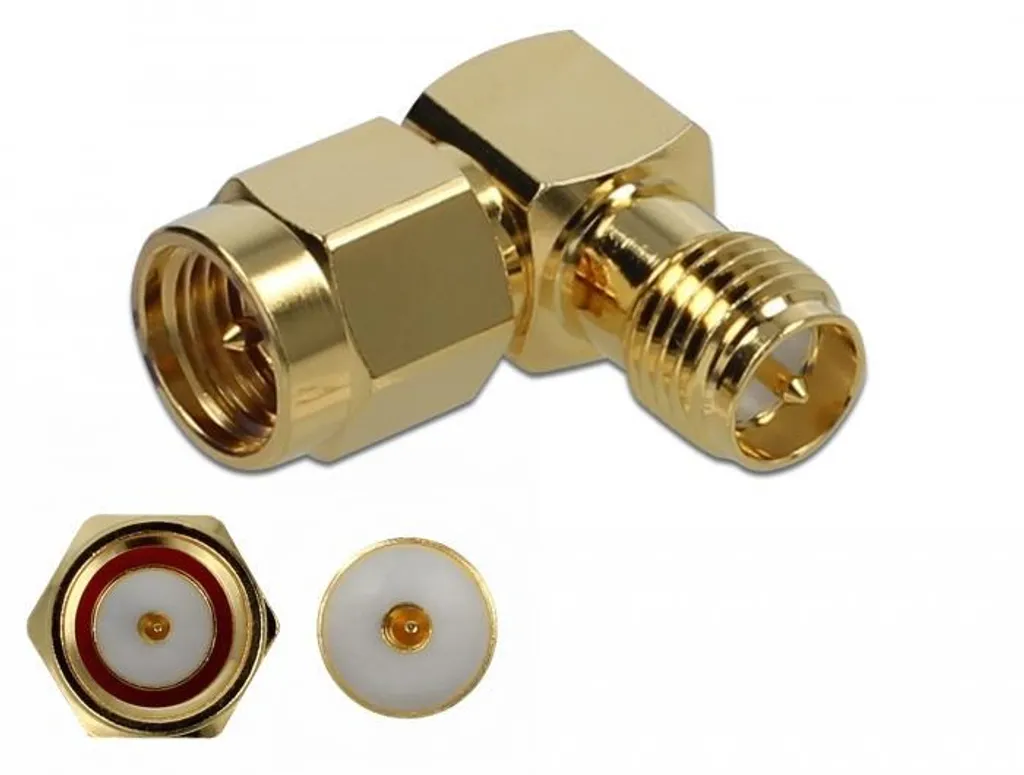 Adattatore FPV SMA Maschio / RP-SMA Femmina 90 Gradi - Delock 10GHz