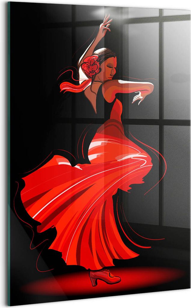 Designer Glasbild - Wandbild - Glas Bild - 40x60 cm - Flamenco-Tänzerin