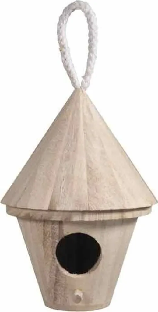 Nichoir Rond En Bois 16 cm - Abri Naturel pour Petits Oiseaux de Jardin