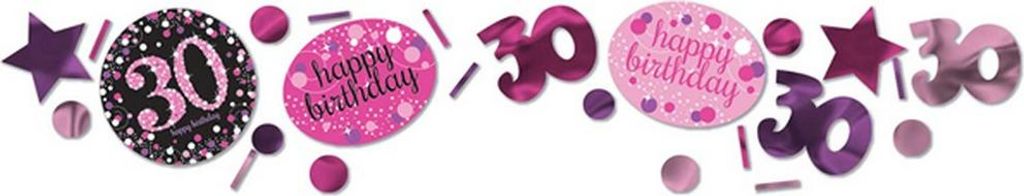 Amscan Rosa 30st Birthday Glitzerndes Konfetti SG12522 (34 gr) (Pink)