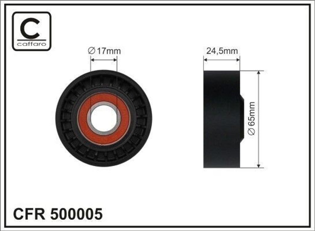 CAFFARO 500005 Spannrolle Keilrippenriemen 65mm für OPEL ANTARA für CHEVROLET CAPTIVA (C100, C140)