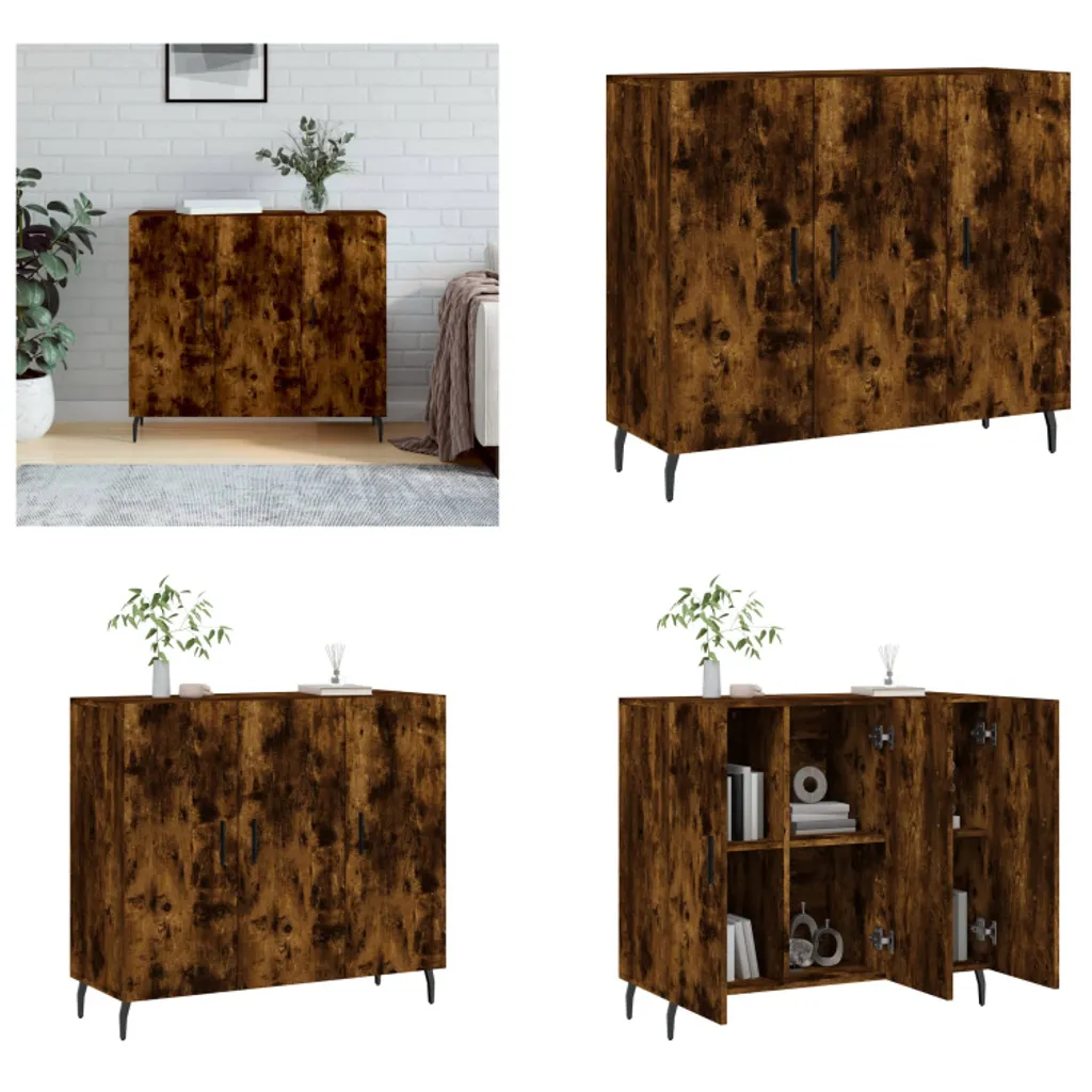 Mobile Credenza 90x34x80 cm Rovere Fumé: Qualità e Praticità