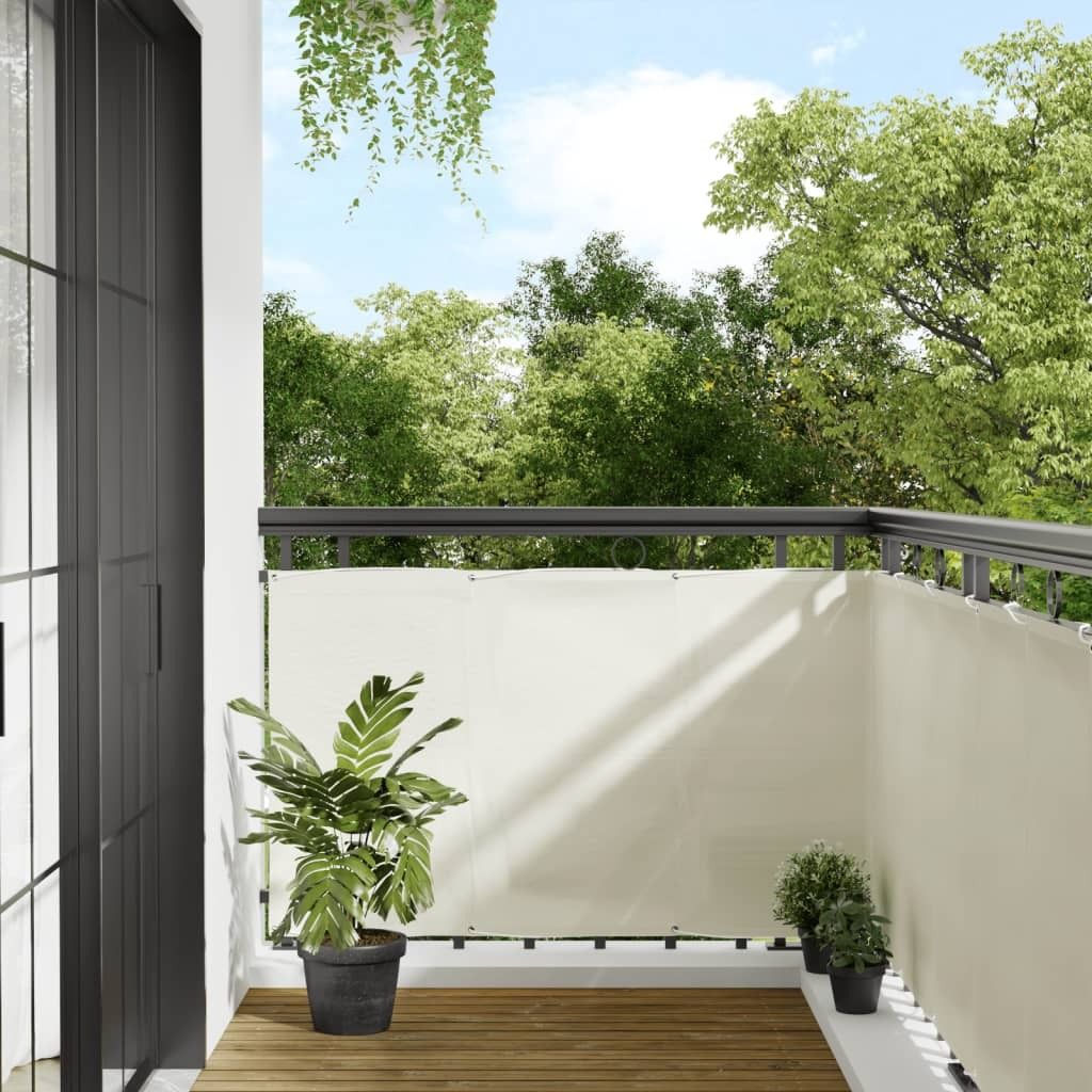 (Robust Möbel)Balkon-Sichtschutz Anti-UV & Wasserfest - modernes Design - Creme 90x700cm 100 % Polyester-Oxford DE496465 - Balkonsichtschutz