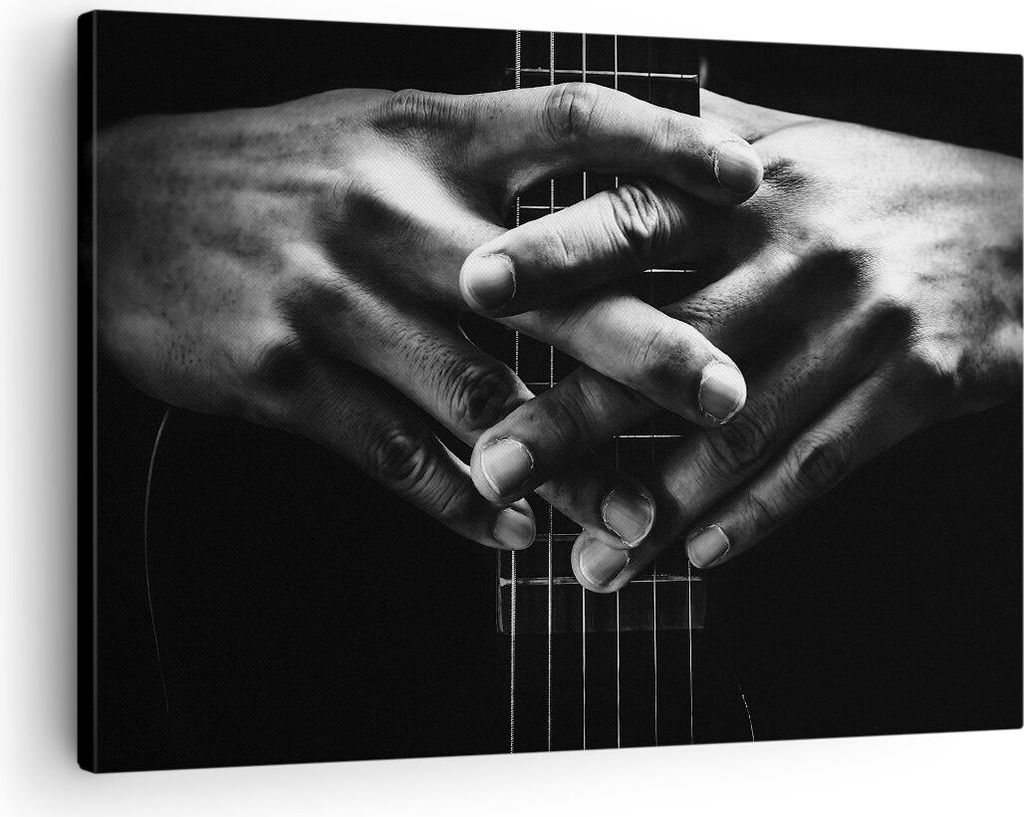 Bild auf Leinwand - Leinwandbild - Einteilig - Gitarre Musiker Musik - 70x50cm - Wand Bild - Wanddeko - Wandbilder - Leinwanddruck - Bilder - Wandd...