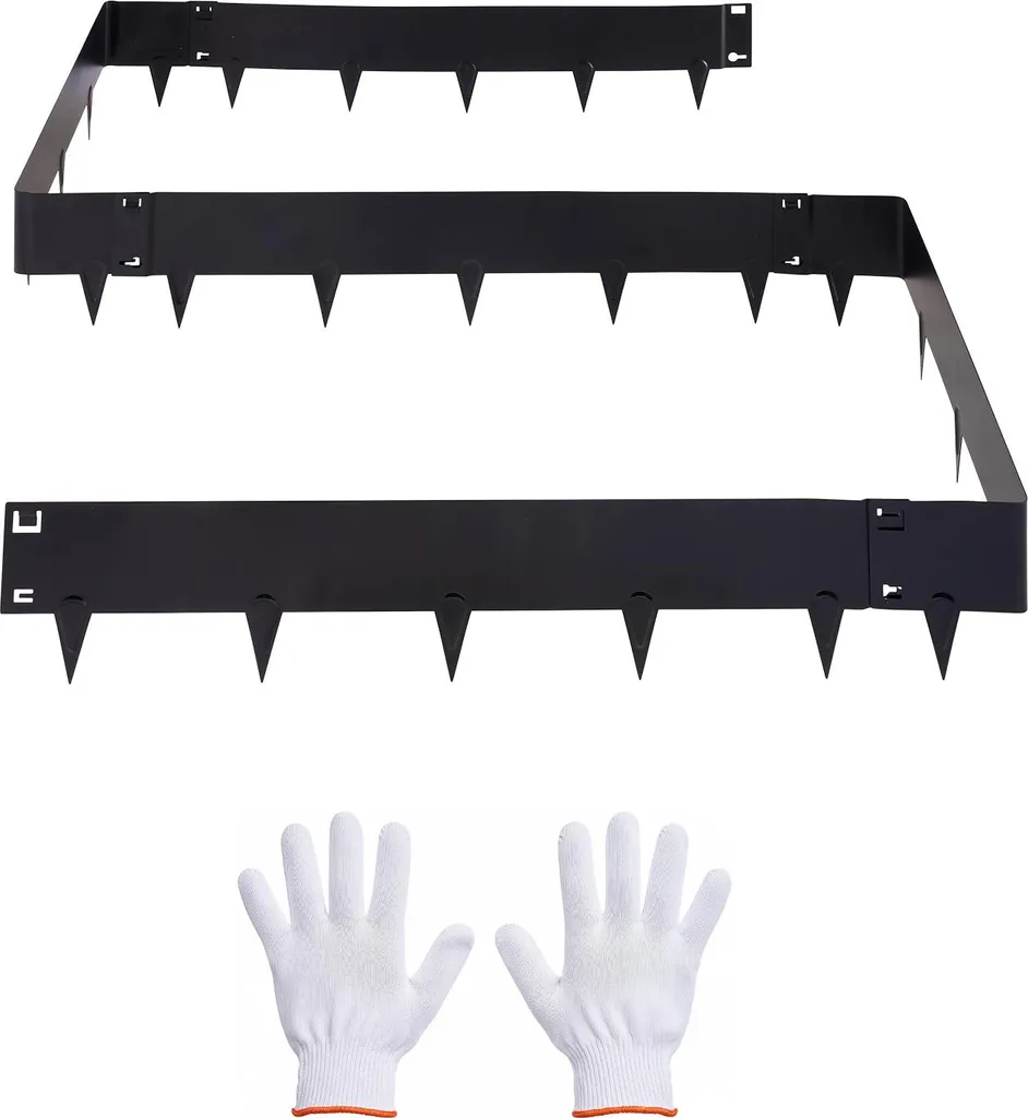 Bordure de Tonte en Acier Galvanisé 101,6 cm avec Gants de Protection