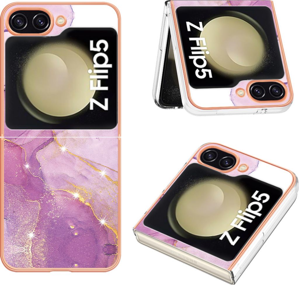 Hülle für Samsung Galaxy Z Flip 5 5G Muster TPU Silikon Stoßdämpfer Bumper Schutzhülle Pink