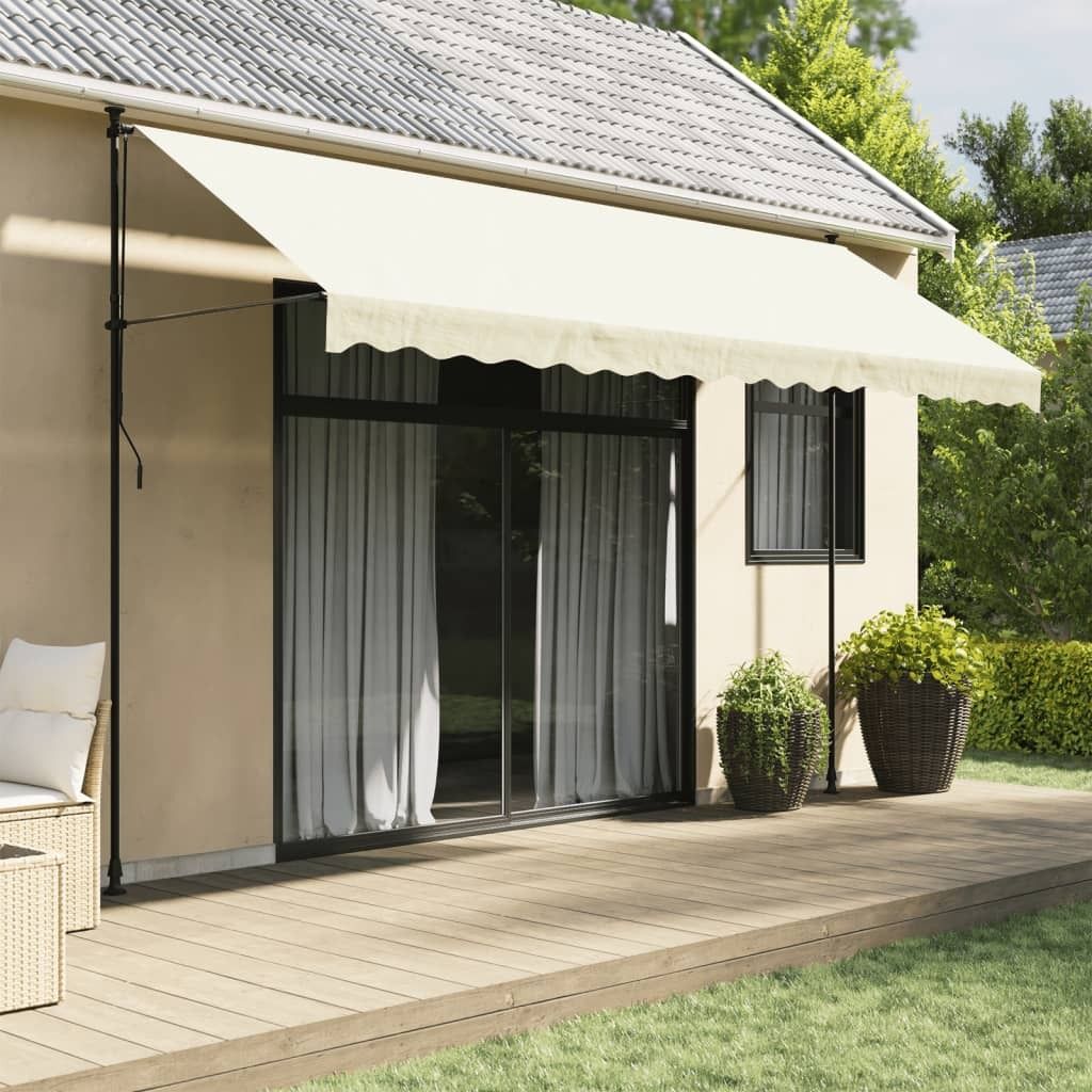 Maison Exclusive - Markise Einziehbar Creme 400x150 cm Stoff und Stahl