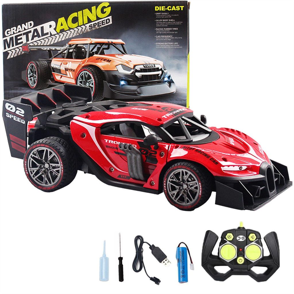 Ferngesteuertes Auto,RC Auto mit LED Lights,1/16 RC Car,2,4-GHz-Fernsteuerungsmodus,Drift Auto mit Sprühmodus,für Jungen&Mädchen von 3 bis 9 Jahren