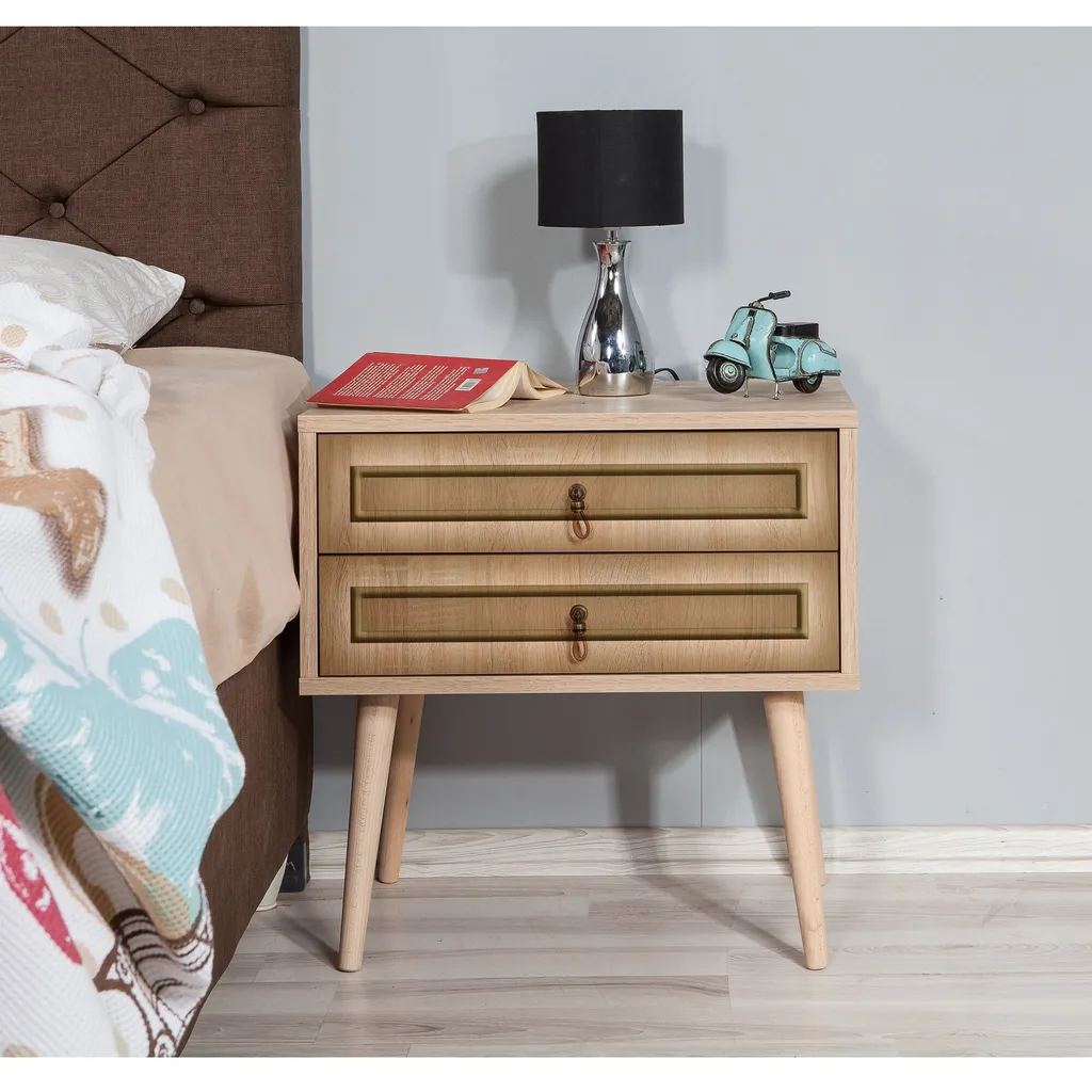 Table de nuit durable et résistante chêne Sonoma 60 cm Skye Decor 420