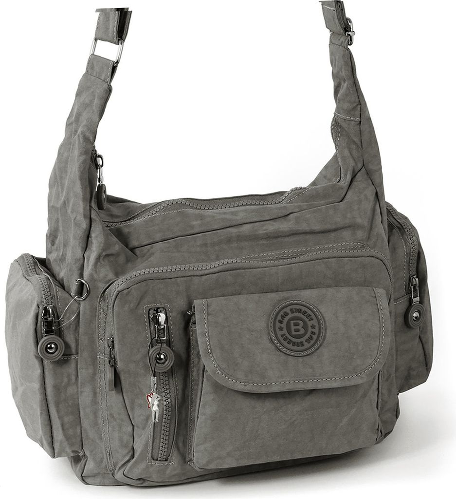 Bag Street Nylon Tasche Damenhandtasche grau 30x15x22 D2OTJ204K