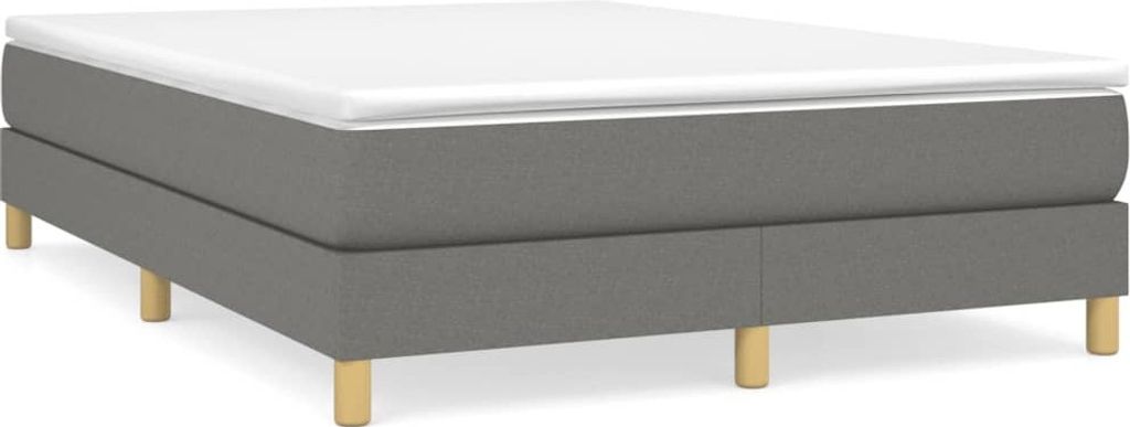 Cadre de lit gris foncé 140x200 cm Tissu Image du produit 