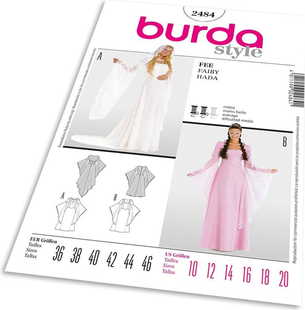 Wykrój Burda 2484 – Sukienka dla elfki / wróżki Zdjęcie produktu 