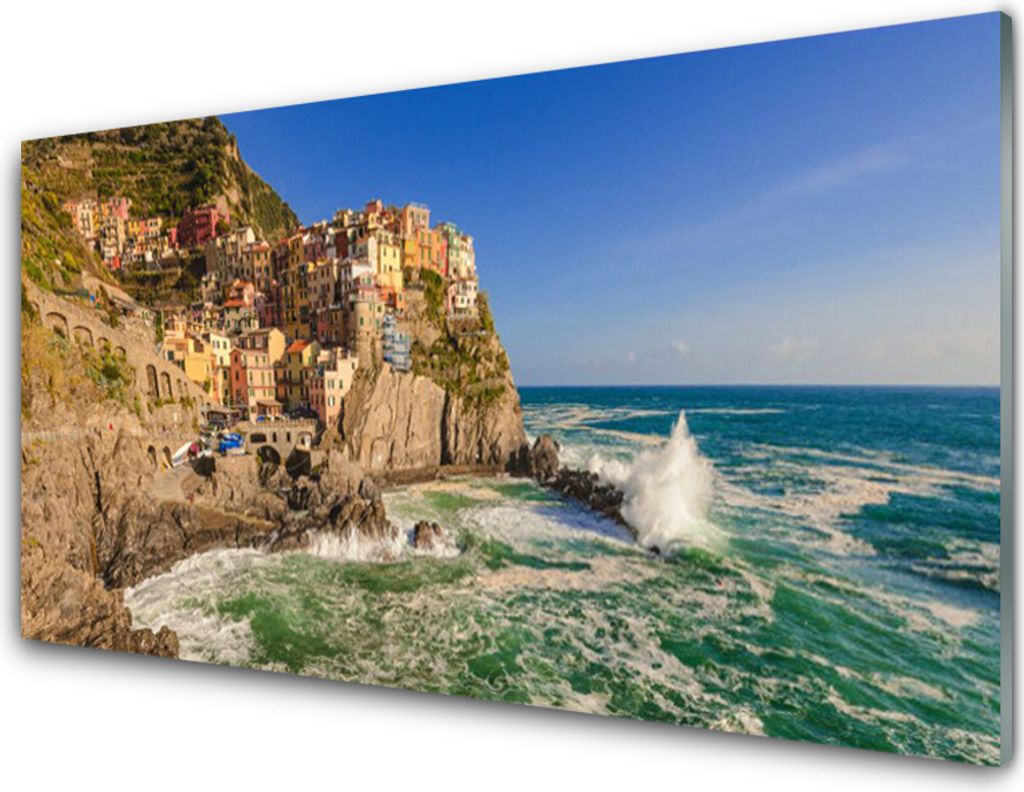 Acrylglasbilder 100x50 Wandbild Druck Meer Gebirge Landschaft