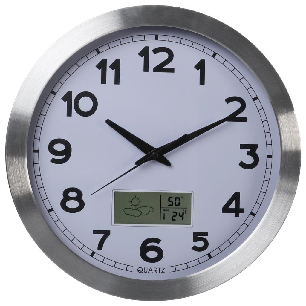 Orologio da parete Perel 35 cm bianco e argento Immagine del prodotto 