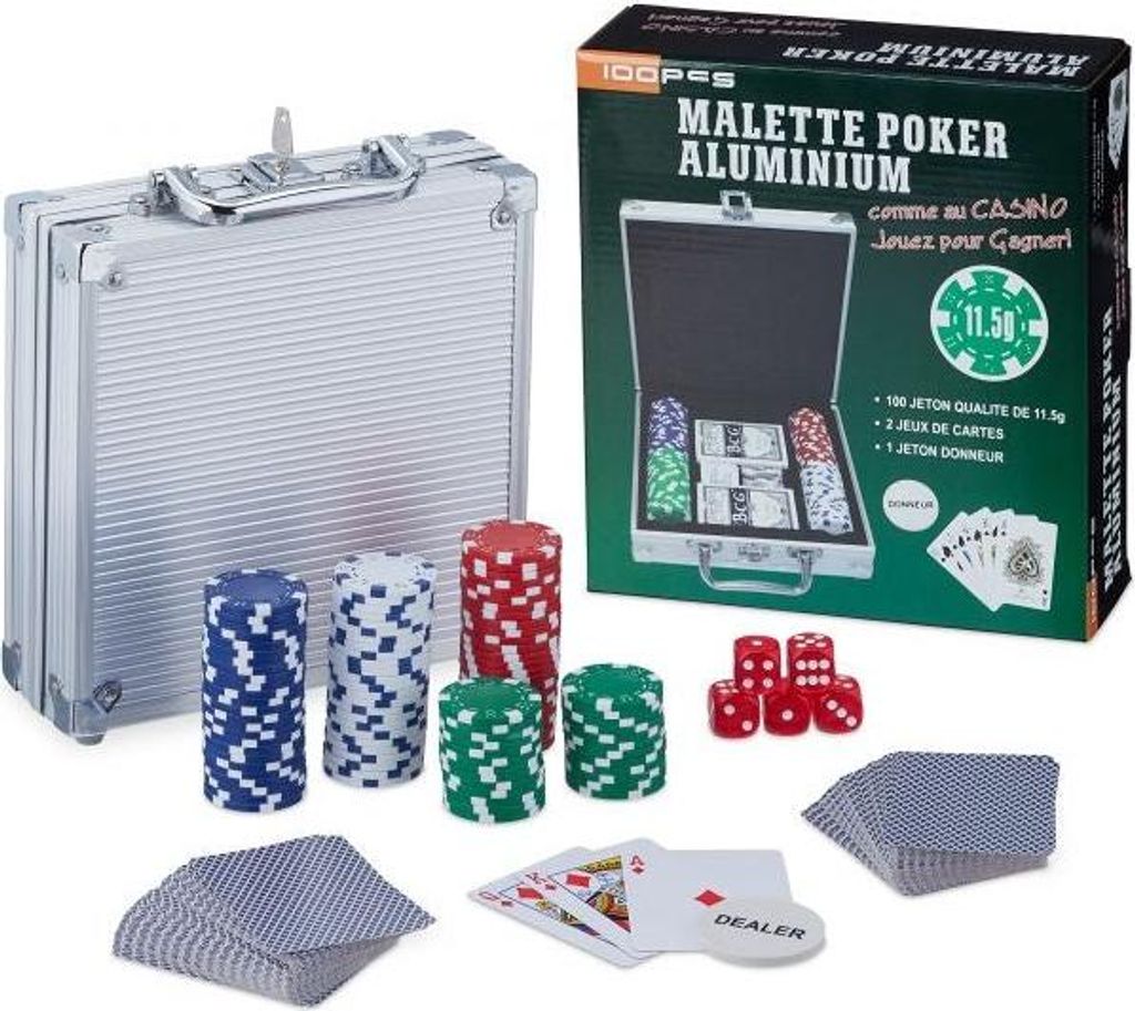 Pokerkoffer mit 100 Chips