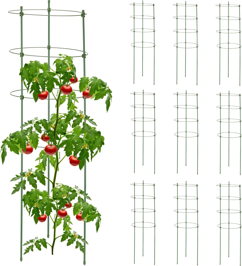 Tuteur colonne pour plantes grimpantes 90 cm - Lot de 10 en métal