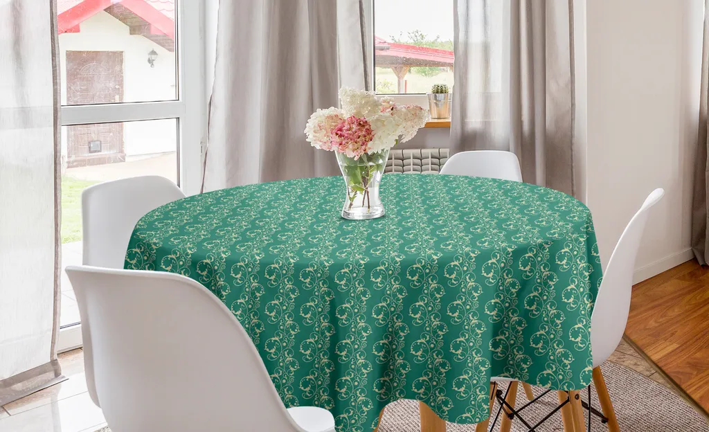 Offerta Tovaglia ABAKUHAUS 150 cm Rotonda Damascata Crema
