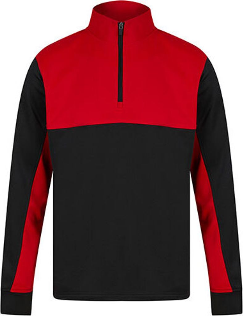 Finden+Hales LV874 | Adults 1/4 Zip Tracksuit Top XXS bis 3XL - Farbe: Black/Red - Größe: XL