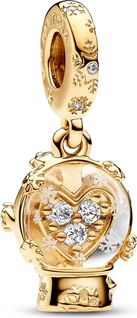 Pandora Herz Schneeflocke Schneekugel Charm-Anhänger Produktbild 