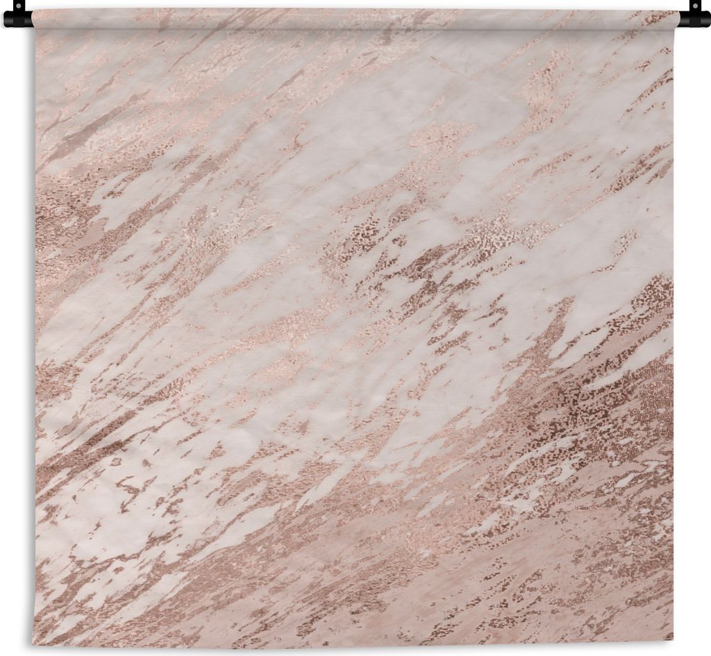 MuchoWow Wandteppich Wandbehang Marmor - Rosa - Roségold 150x150 cm Tapisserie Dekoration Wandtuch - Wohnaccessoires - Modernes