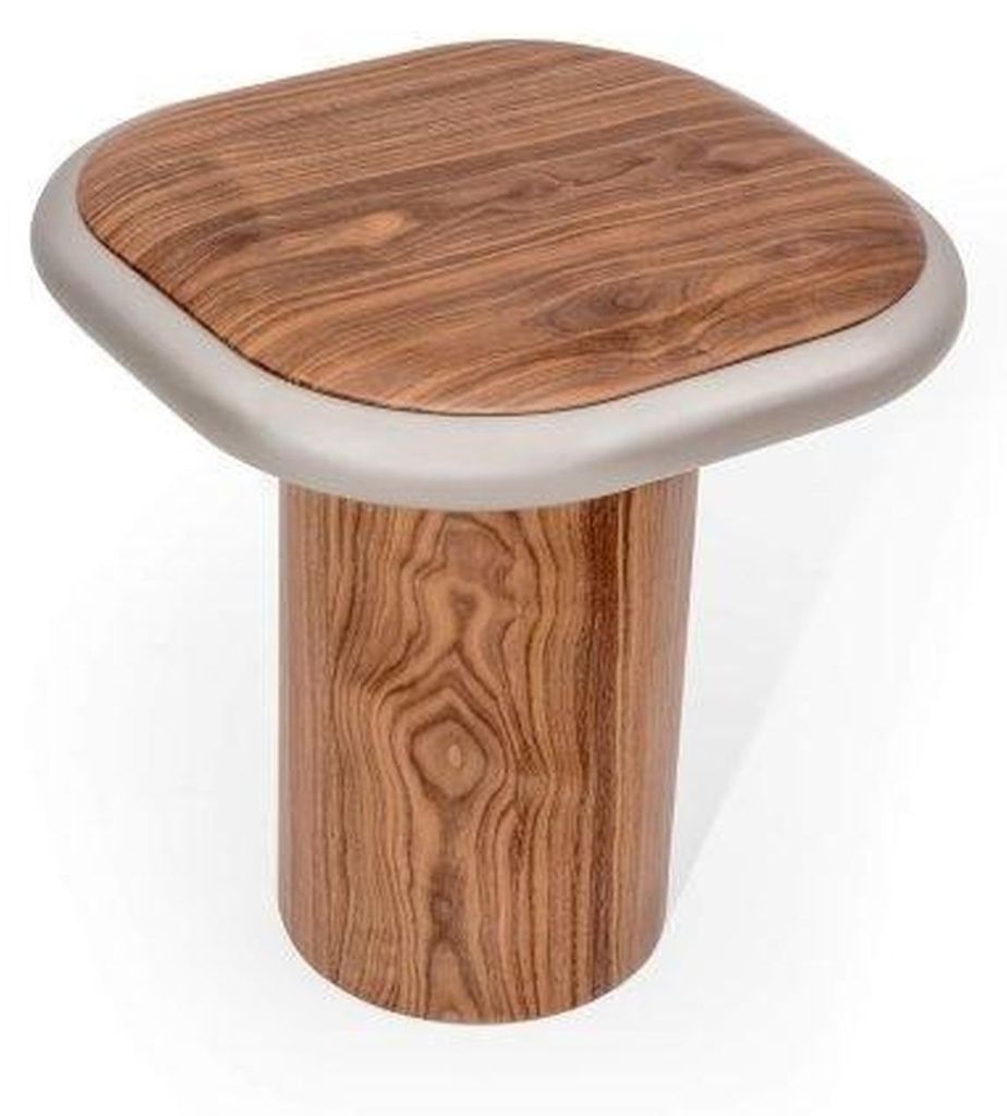 Hellbrauner Wohnzimmer Beistelltisch Designer Holzgestell Couchtisch