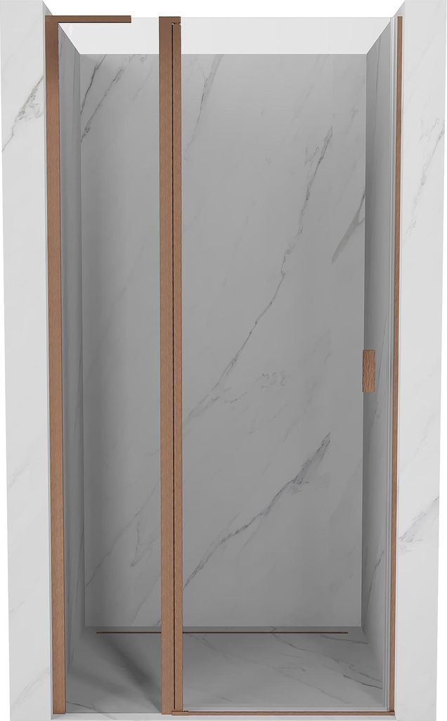 Mexen Mist L Duschschwingtür 105 cm, transparent, gebürstetes Kupfer - 8A4L-105-000-65-00