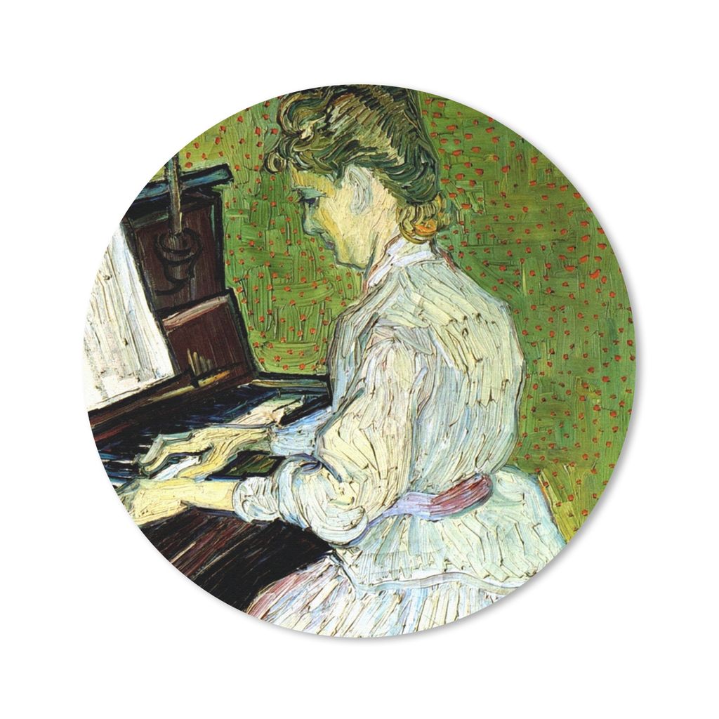 MuchoWow Mauspad Mousepad Marguerite Gachet am Klavier - Vincent van Gogh 40x40 cm - Mousepads - Maus Mat - Pad - Mausunterlage - Schreibtisch Ac...