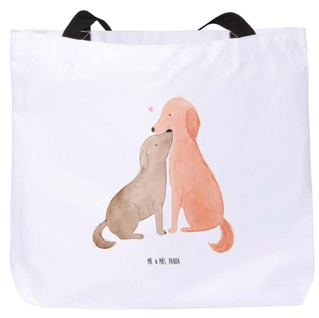 Mr. & Mrs. Panda Tote Bag Hunde Liebe - Weiß - Geschenk, Tasche, Kuscheln, Reisetasche, Strandtasche, Schultasche, Hund, Beutel, Herz, Liebespaar,...