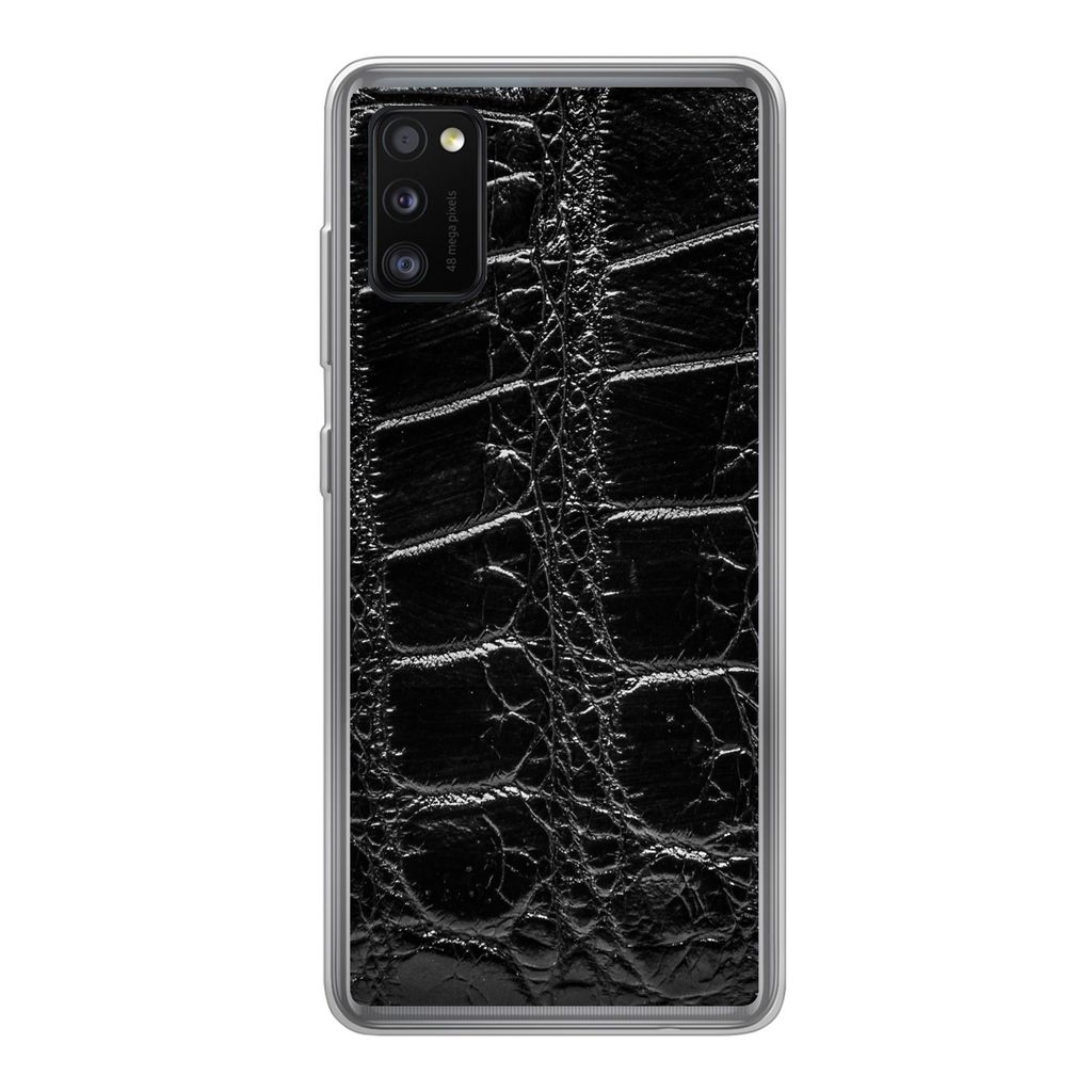 MuchoWow Handyhülle Schutzhülle Hülle für Samsung Galaxy A41 Tiermuster - Krokodile - Leder Silikon Softcase Handy Hülle - Mobiltelefon
