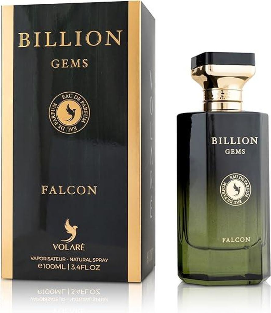 Volare Billion Gems Falcon Woody Black Musk Eau de Parfum 100 ml Herren – Orientalisch Würziger Oud Duft mit Safran & Moschus – Langanhaltende...