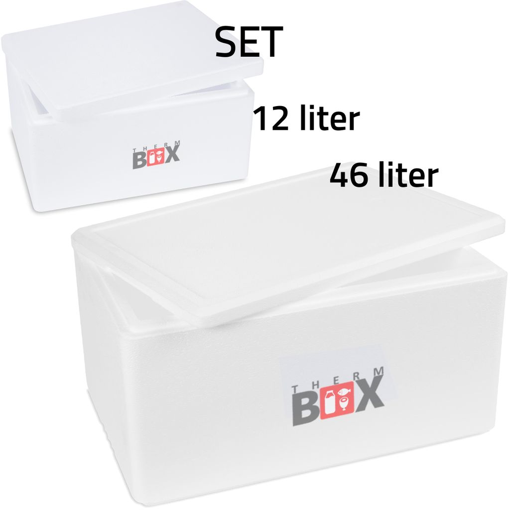 THERM BOX Styroporbox Set 46W & 12W Wand 3cm Volumen 46,59L Produktbild 