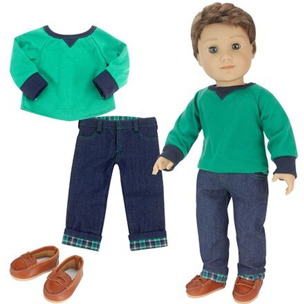 Sophia's - 18 "Puppe - Shirt, Flanellmanschuhejeans & Produktbild 