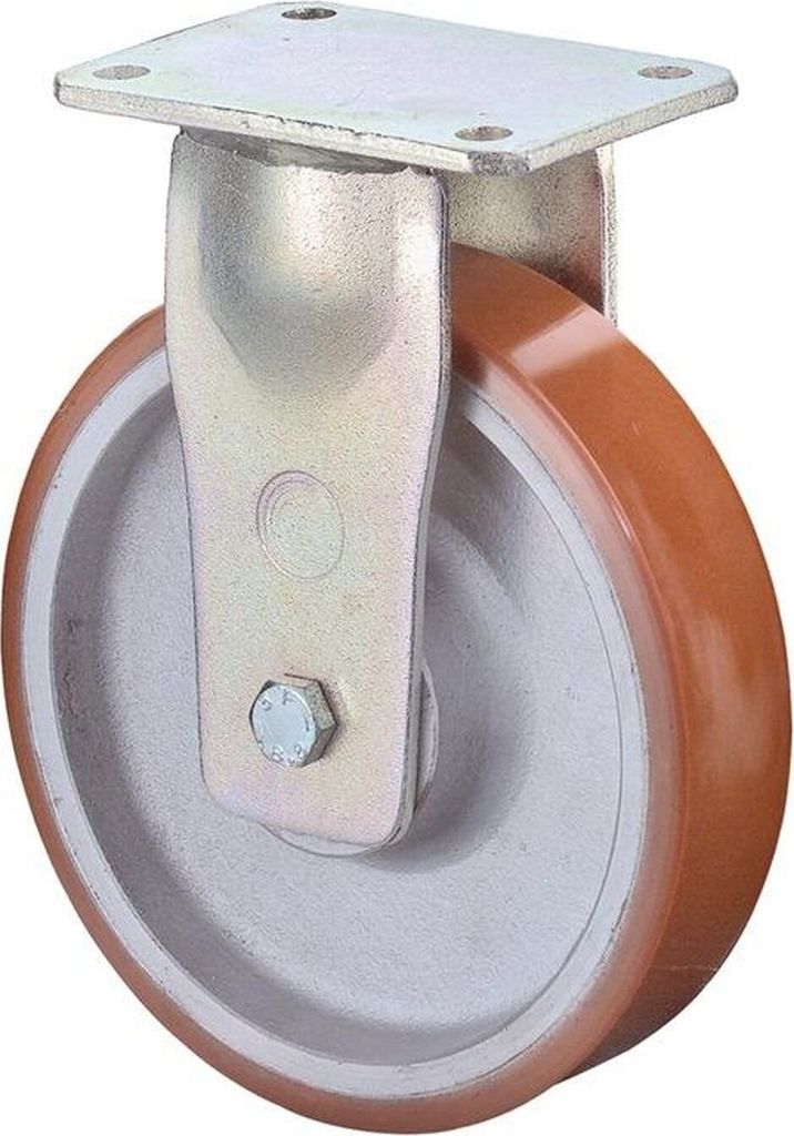 BS Rollen Bockrolle RR110.C10.101 Durchmesser 100mm Tragfähigkeit 400kg Platte 138x110mm Rad Aluminium / Guss-PUR 95 - RR110.C10.101