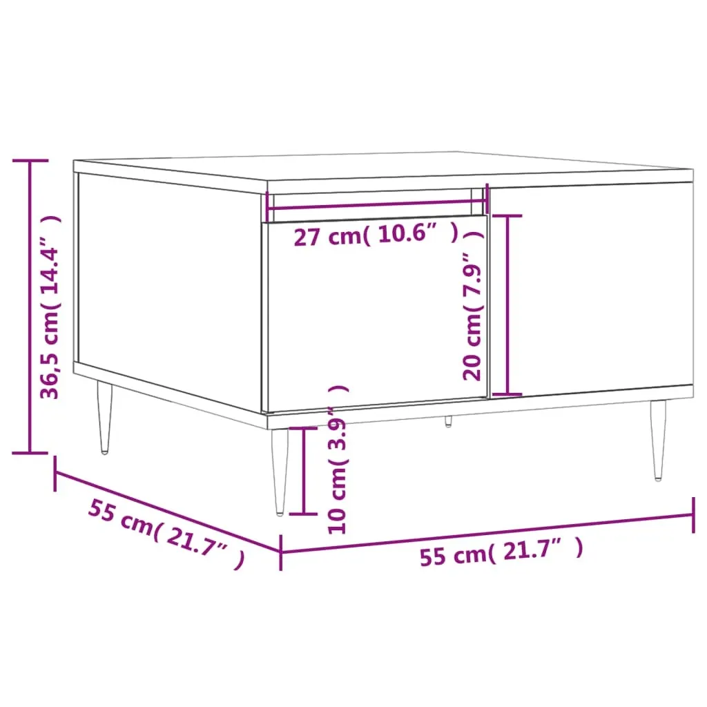 Tavolino Rovere Fumé 55x55 - Elegante Mobile Soggiorno Effetto Legno - 11