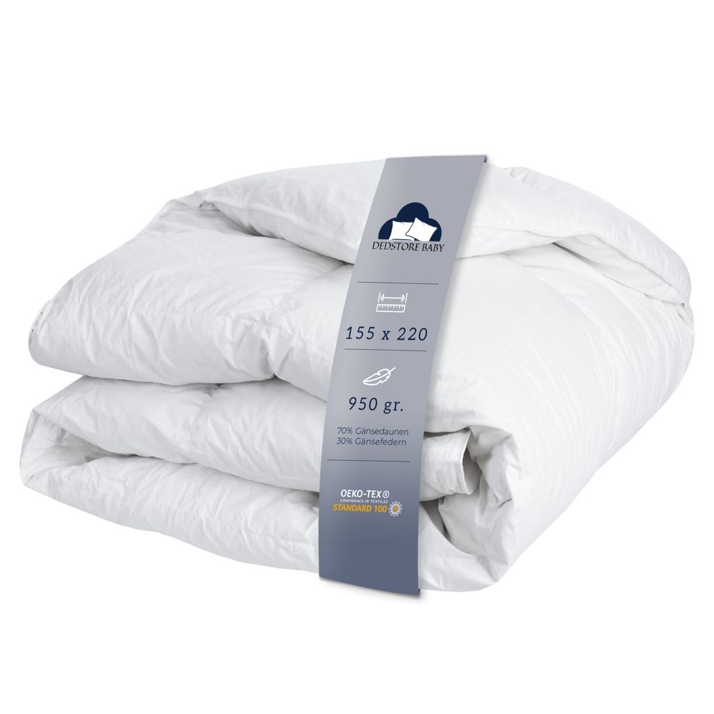 Decke Daunen Kassettendecke 155x220 cm – 70% Gänsedaunen, 30% Gänsefedern, , Bettdecke Duvet Jahresdecke , quilt Füllung 950 g