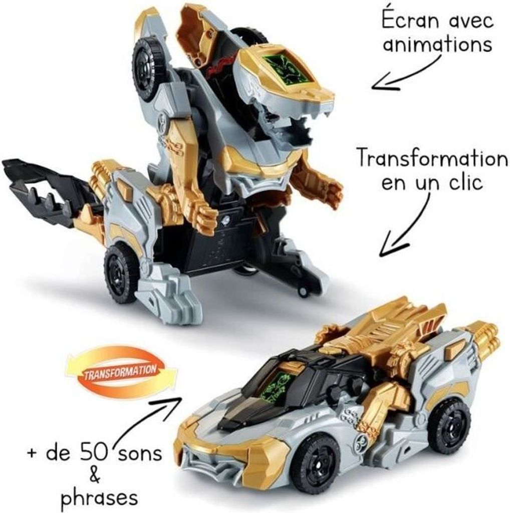 VTech Switch & Go Dinos 1'Click Vulcanion Méga Drache, Transformierbares Spielzeug, 4+ Jahre, Braun Schwarz Grau