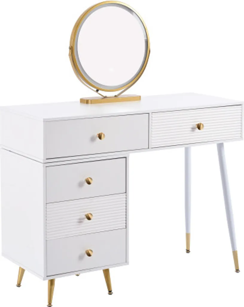 Coiffeuse LED pour Chambre Moderne avec Miroir et Rangement Modulable - 6