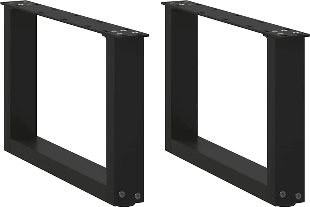 Gambe per Tavolo Fai-da-Te Acciaio Nero 50x30 | Set 2 Pezzi a U