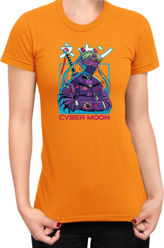 Damen T-Shirt Japan Manga Anime Comics Animation Sailor Anime Manga Moon 10, Lady M / Orange