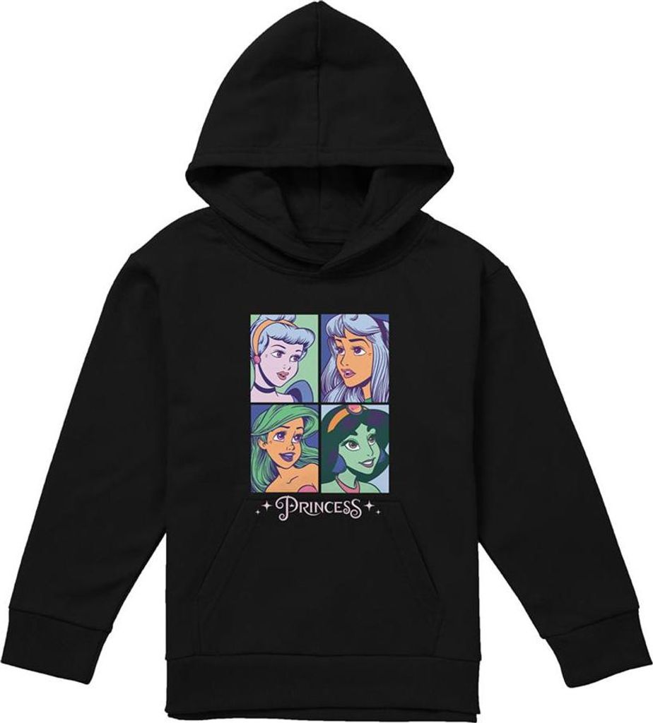 Disney Princess - Kapuzenpullover für Kinder TV23006 (128) (Schwarz)