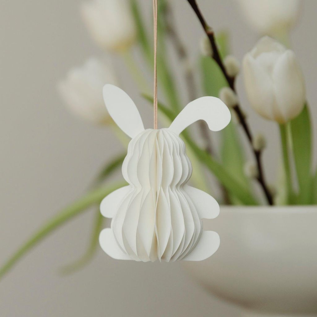 Papieranhänger Hase Lotte - weiß