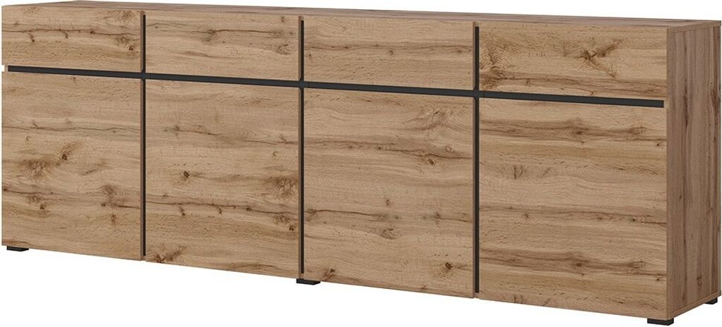 Meublorama HA-CROSS-24N6MY25*2C/86KG, 4 Tür(en), Braun, Mitteldichte Faserplatte (MDF), 4 Schublade(n), 2 Jahr(e), 400 mm